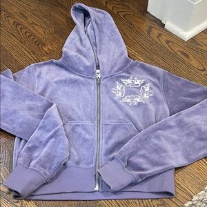 Boys Lie velour cropped hoodie